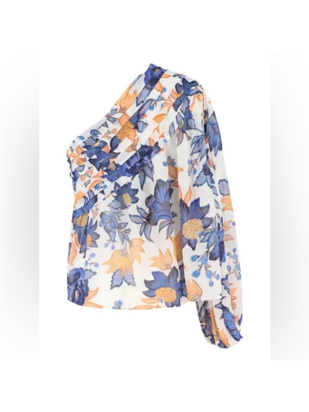one-shoulder floral print top blouse by Farm Rio DT - Picture 9 of 13